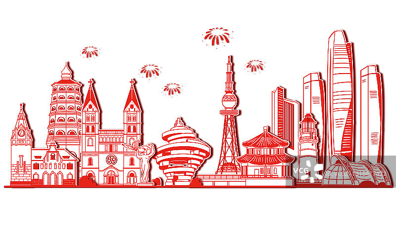 青岛城市建筑图片素材