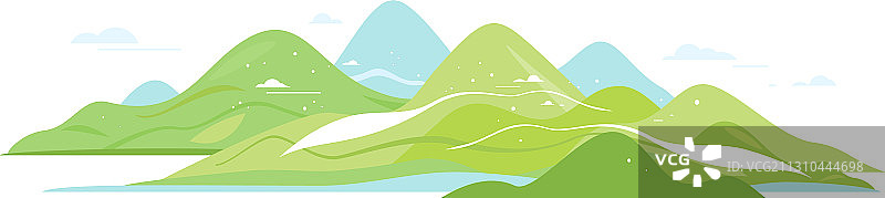 扁平风格的绿山图案图片素材