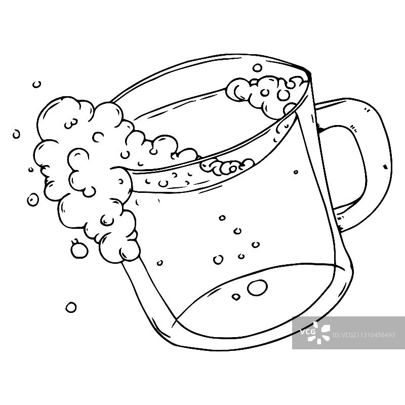 手绘啤酒杯图标图片素材
