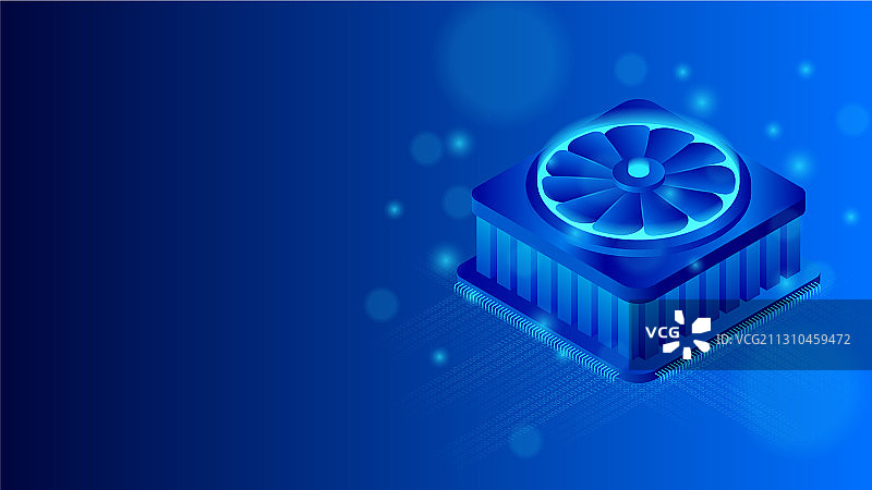 带散热器的中央处理器图片素材