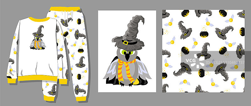 印有会说话的帽子的趣味服装图案图片素材