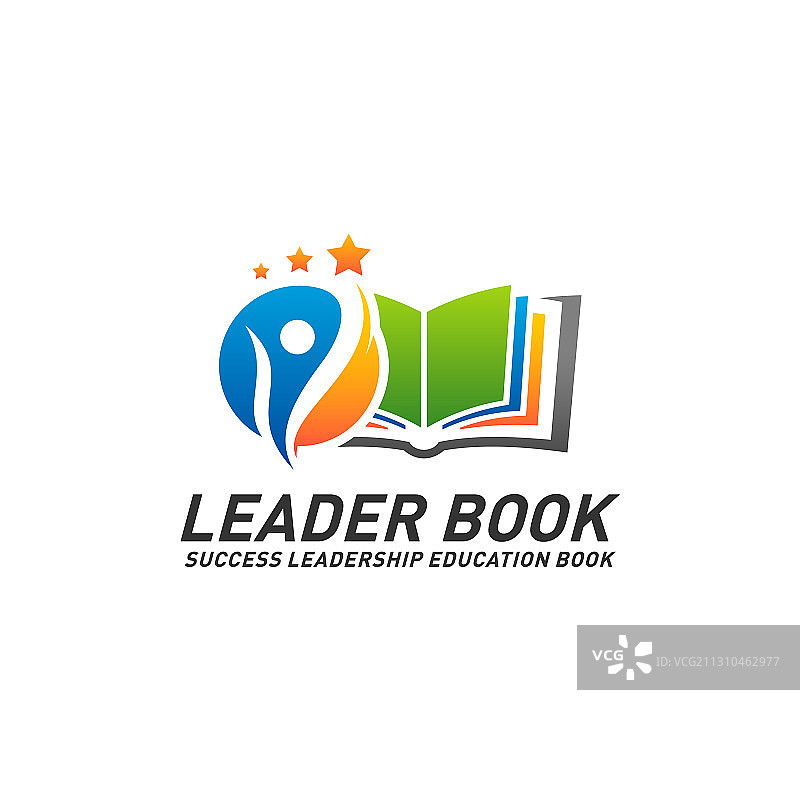 领导力教育书籍的标志设计概念图片素材