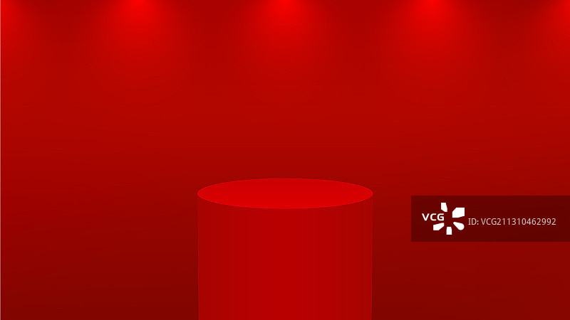 用于产品展示的逼真3D红色圆形讲台图片素材