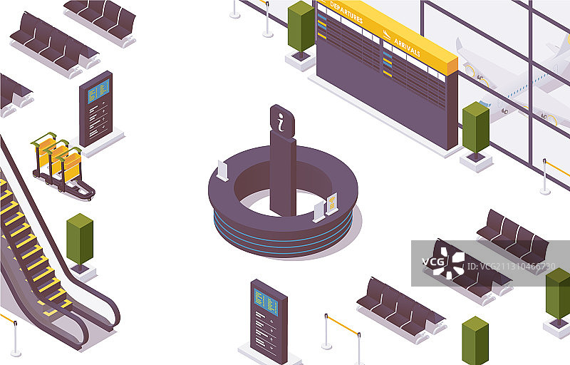 2.5D机场或火车站信息图片素材