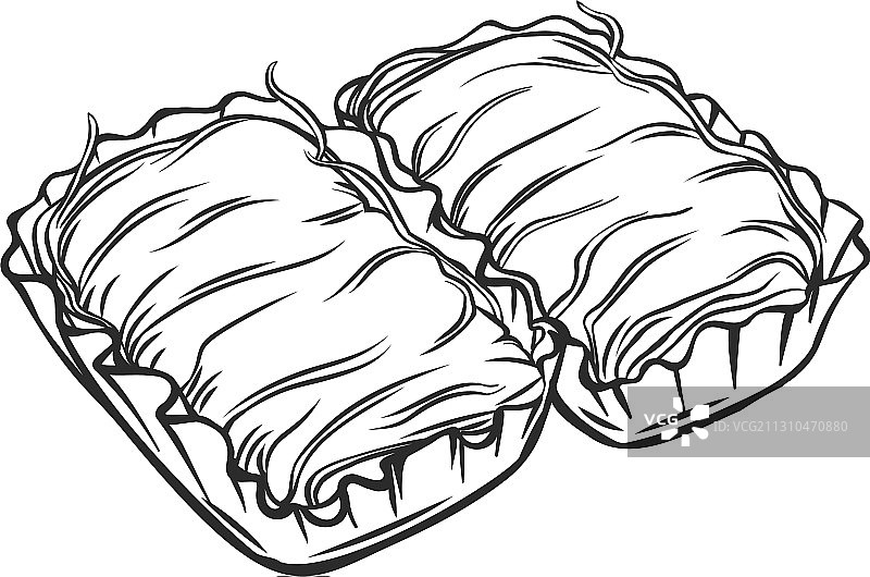 中国传统小吃龙须酥轮廓图标图片素材