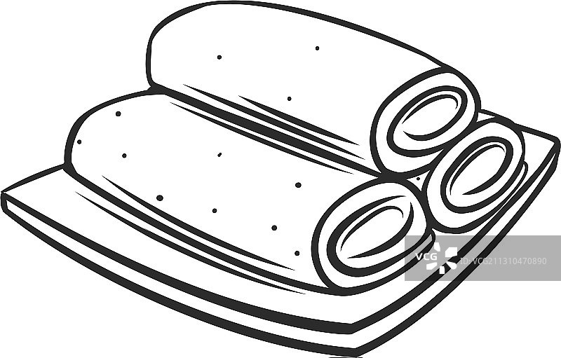 中式春卷轮廓图标图片素材