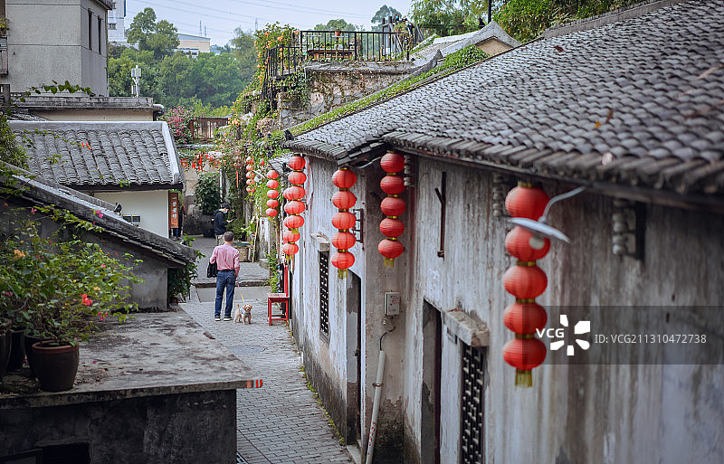 甘坑客家小镇的巷子图片素材