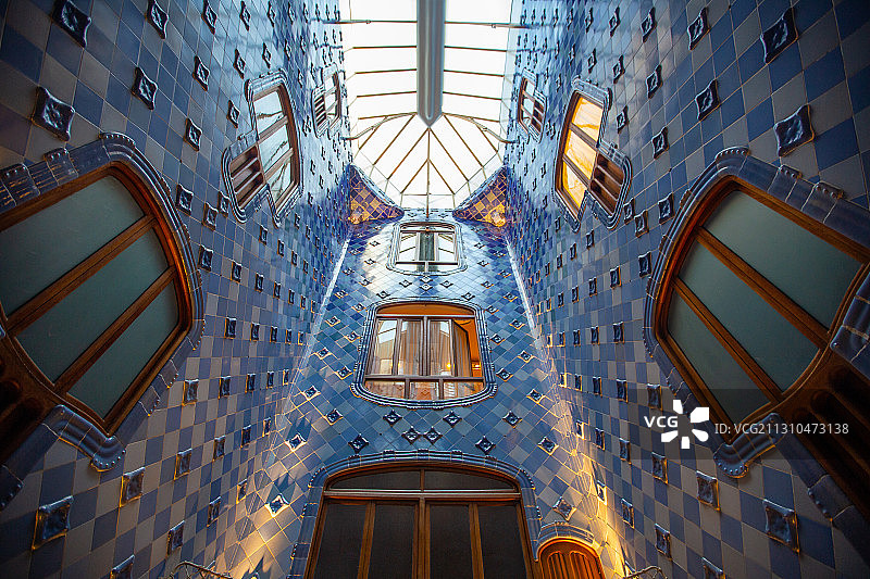 西班牙巴塞罗那巴约之家建筑内部图片素材