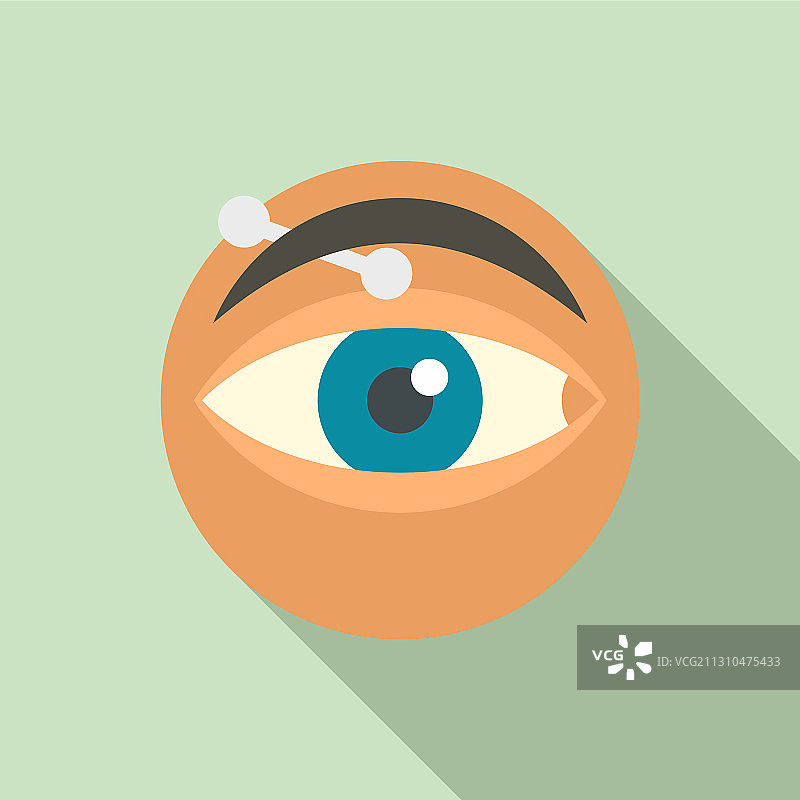 眼睛穿刺图标扁平风格图片素材