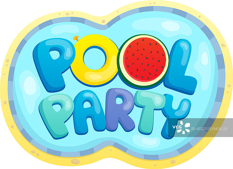 泳池派对主题标志2图片素材
