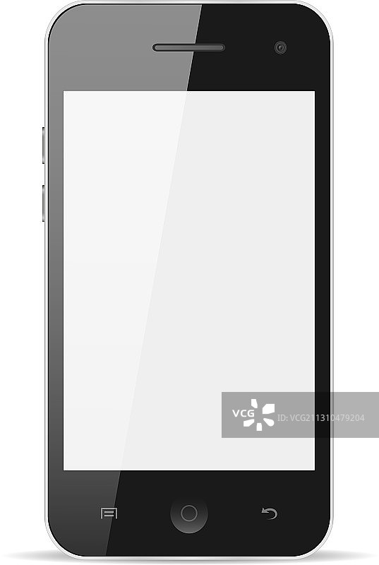 白色背景上带有空白屏幕的智能手机图片素材