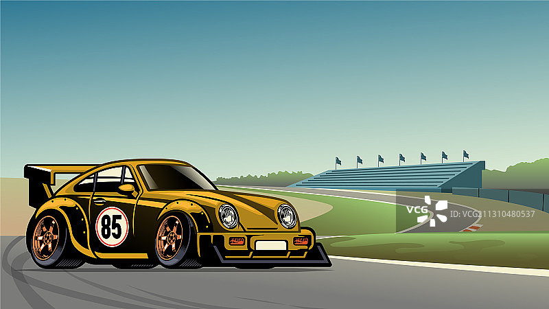 赛道上的老式赛车图片素材