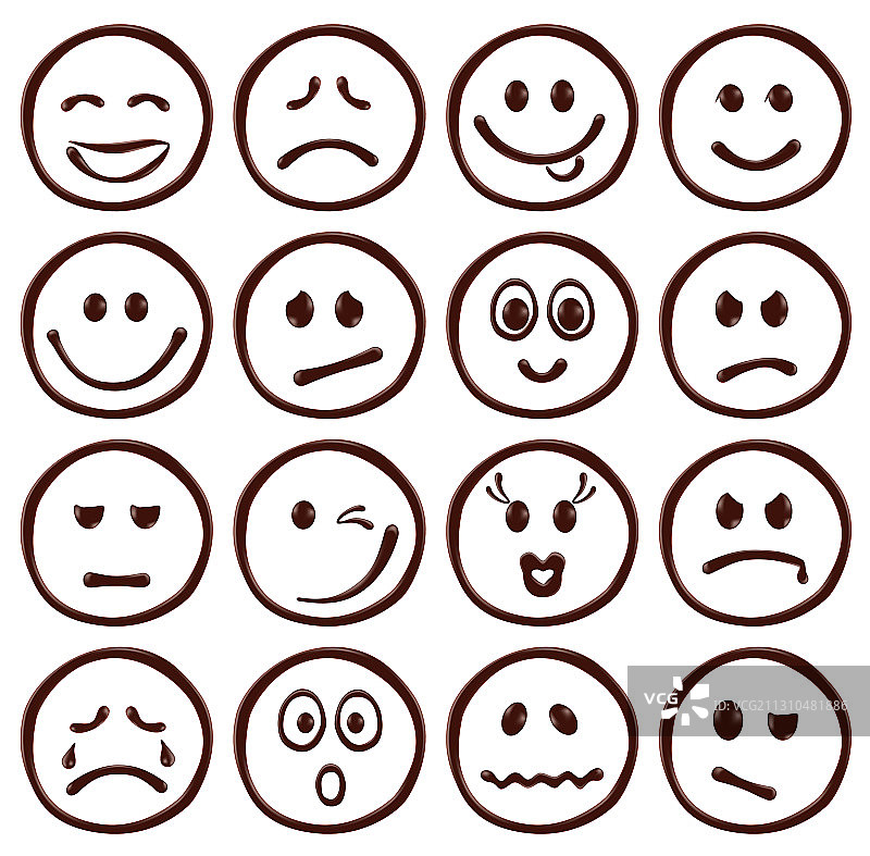 逼真巧克力笑脸组合图片素材