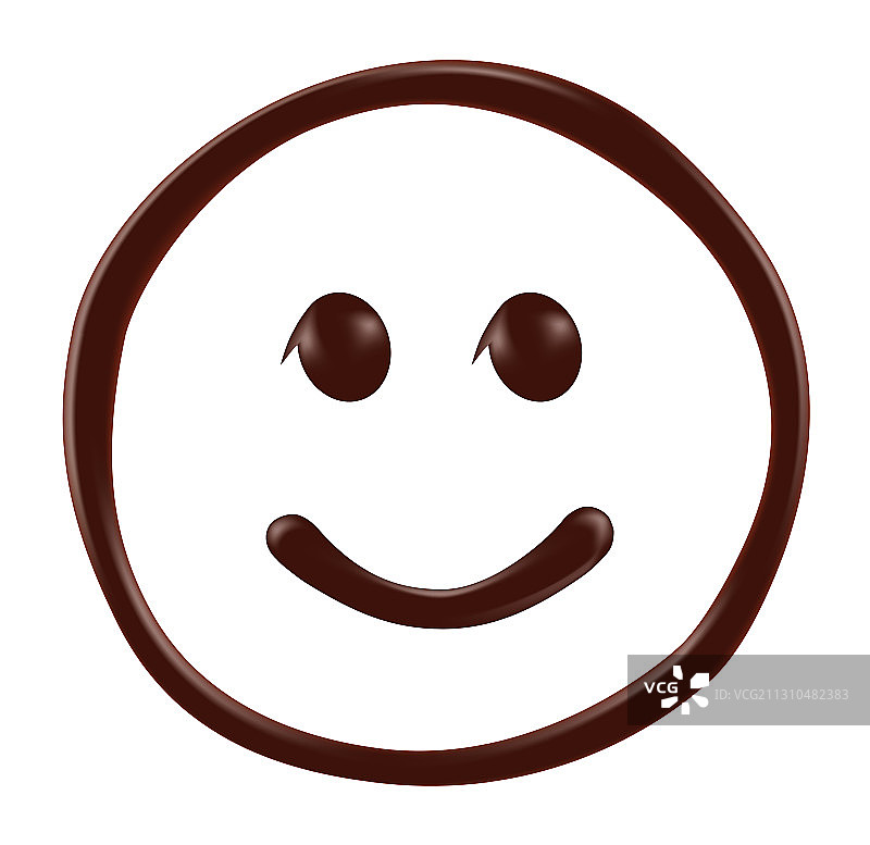 白色背景上的巧克力笑脸图片素材