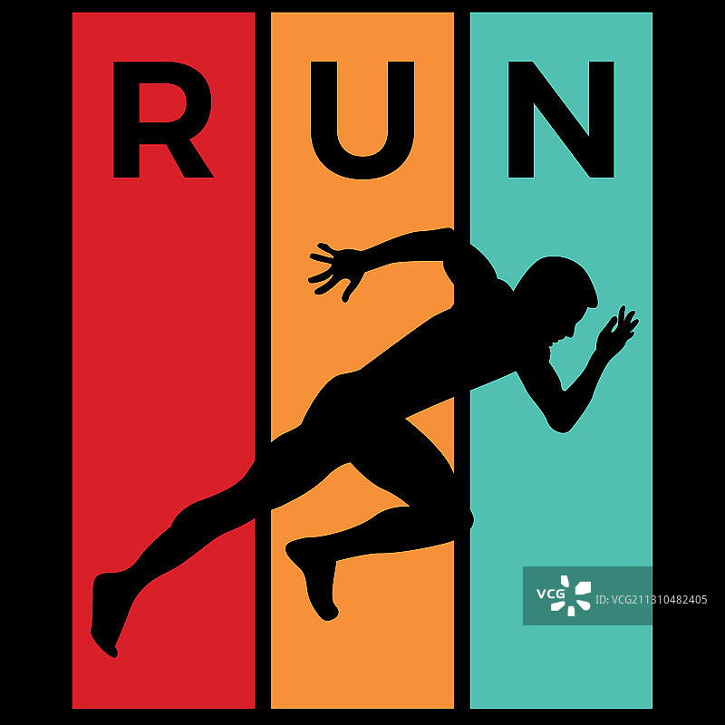 跑步剪影运动图形图片素材