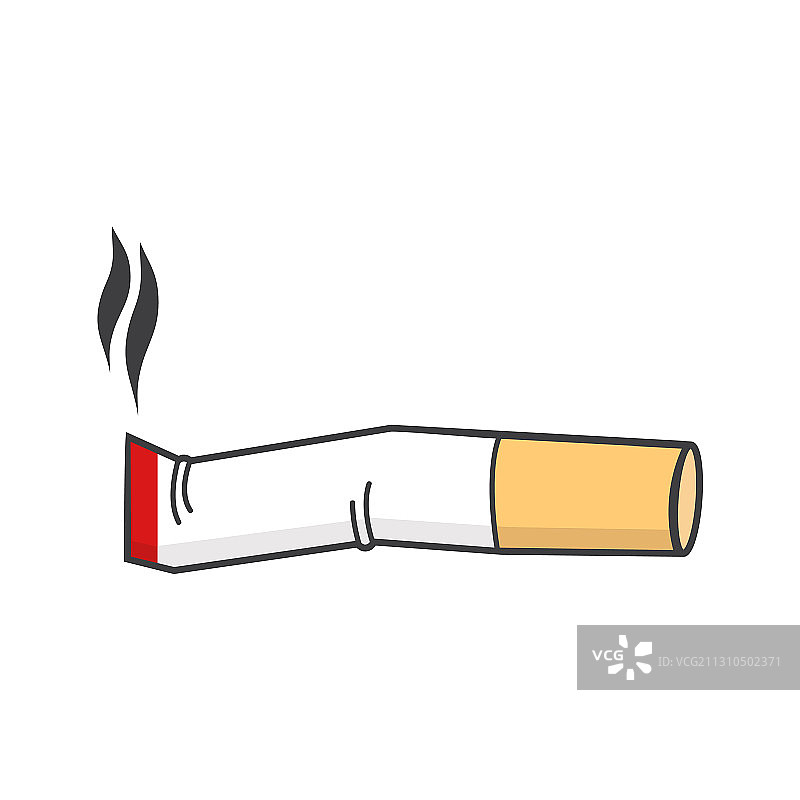 白色背景上的停止吸烟烟头图标图片素材