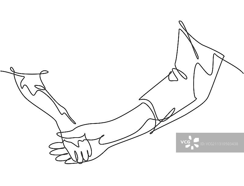 手握狗腿单线图图片素材