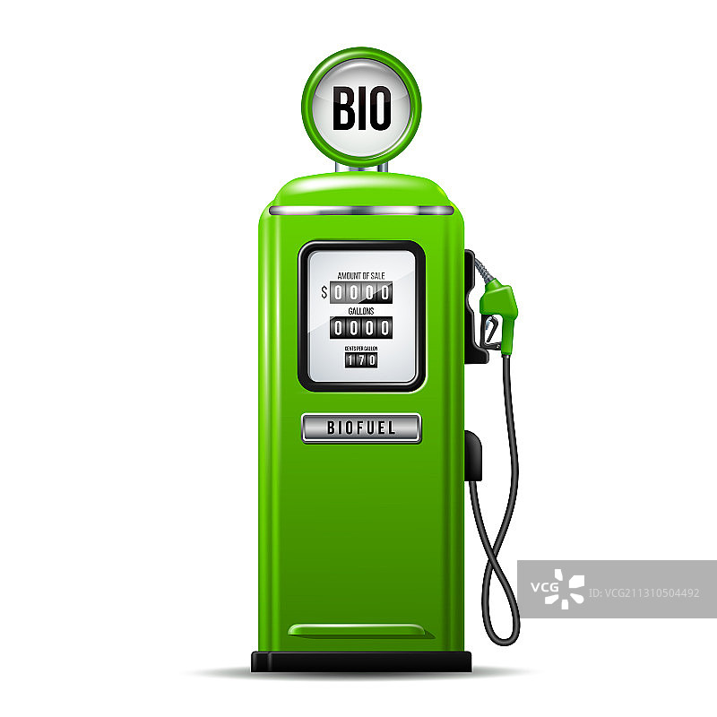 绿色明亮的加油站燃油泵图片素材