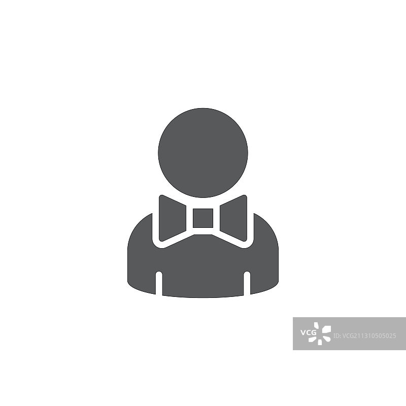 白色背景上的餐厅服务员头像图标图片素材