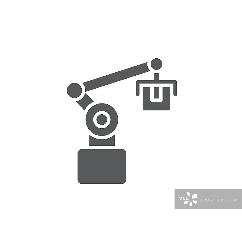 白色背景上的机器人组装图标符号图片素材