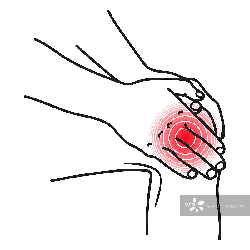 膝盖疼痛位置红点创伤关节炎图片素材