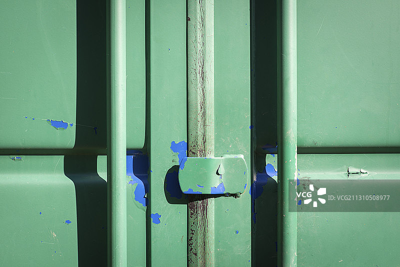 绿色集装箱特写图片素材