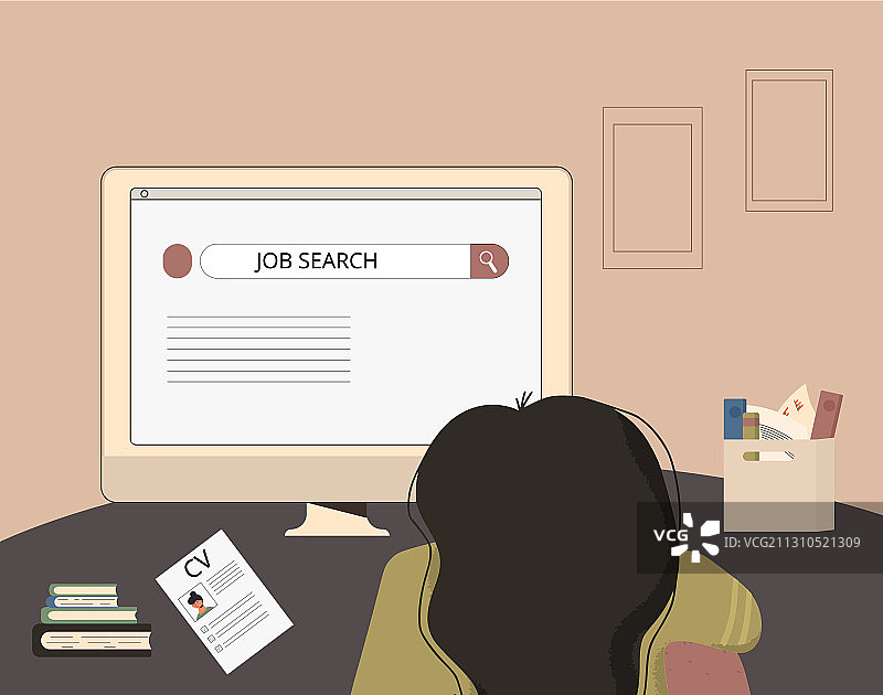 在线招聘概念解雇妇女图片素材