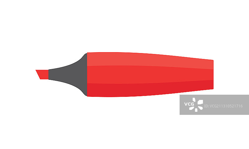 扁平图形概念图标：红色记号笔图片素材