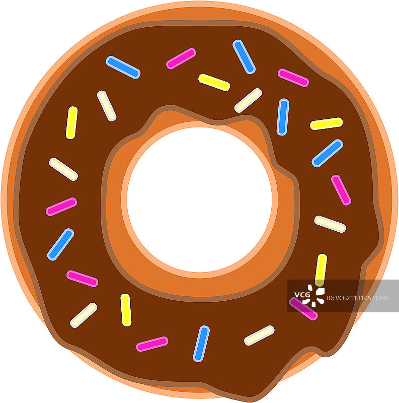 美味的巧克力甜甜圈和彩色糖屑图片素材