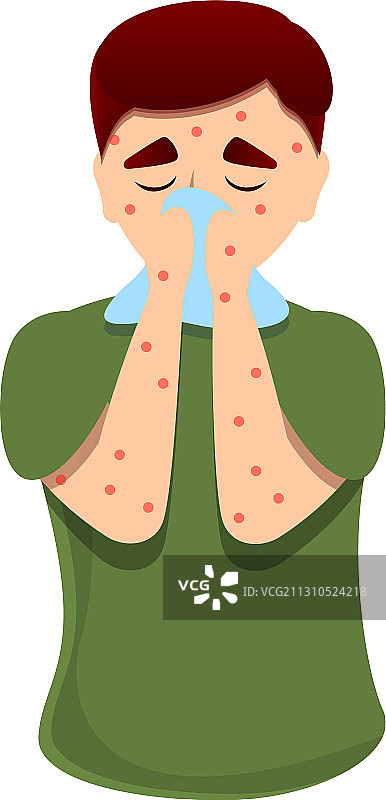 流感麻疹图标卡通风格图片素材