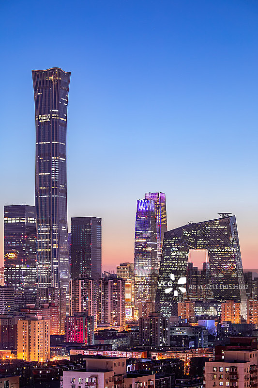北京市国贸CBD商务区北京中信大厦与中央电视台大楼图片素材