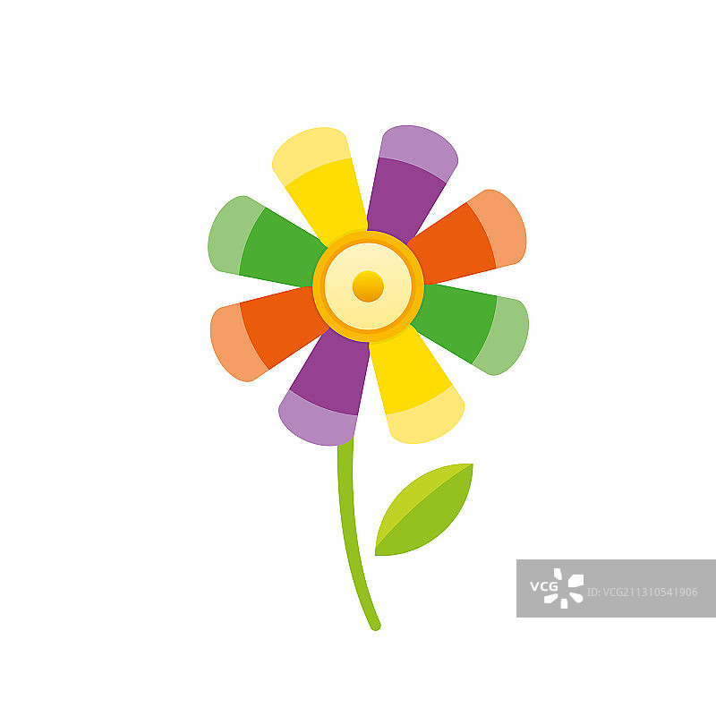 彩虹色花朵标志图片素材