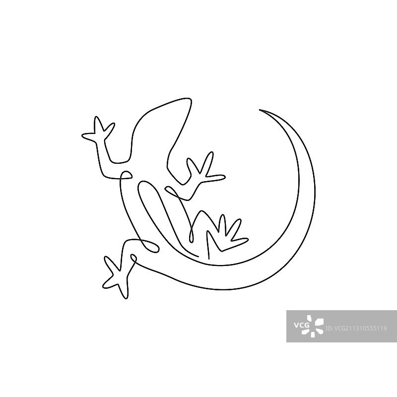单线绘制可爱的沙漠蜥蜴图片素材