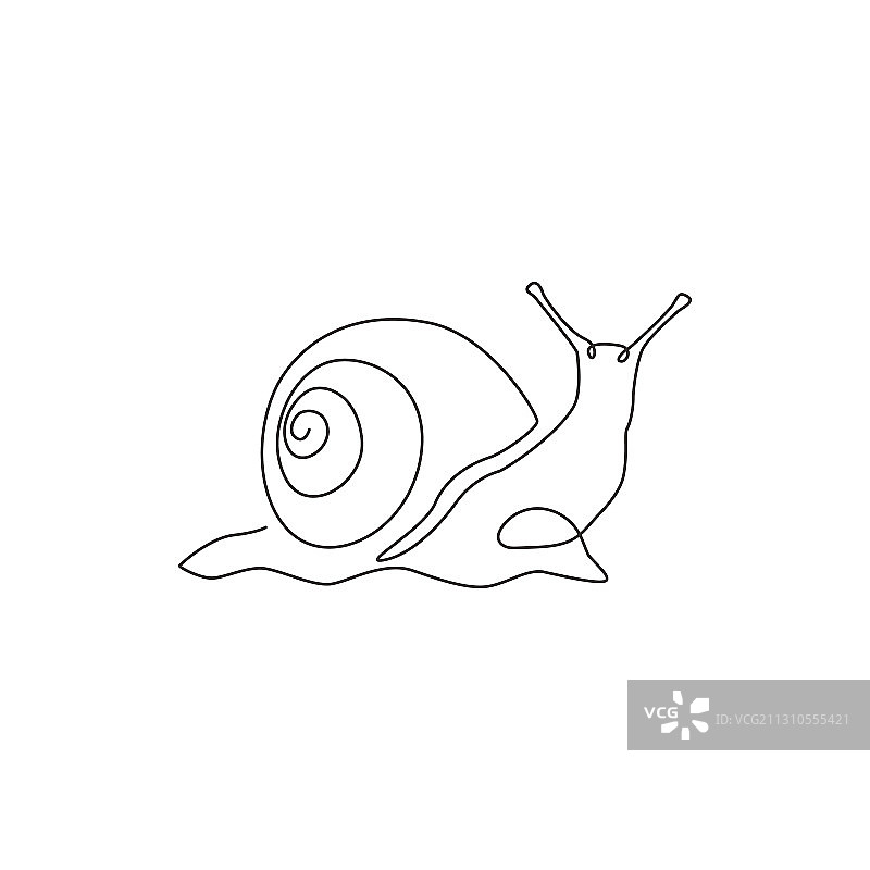 异国蜗牛单线画图片素材