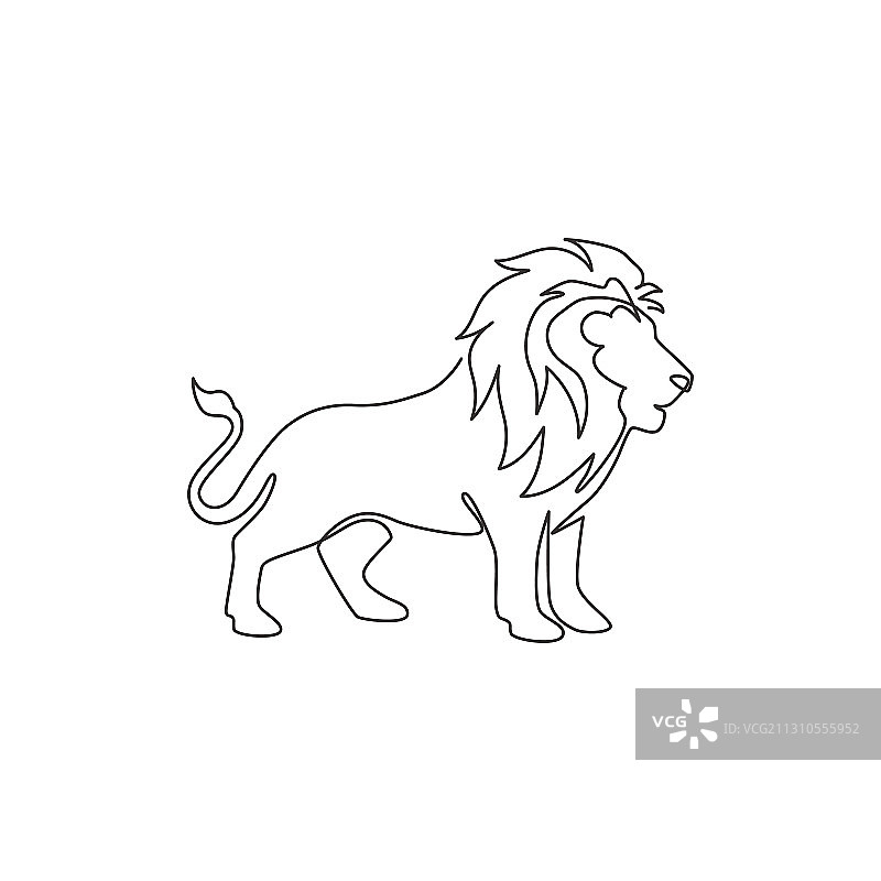 一笔画：丛林之王图片素材