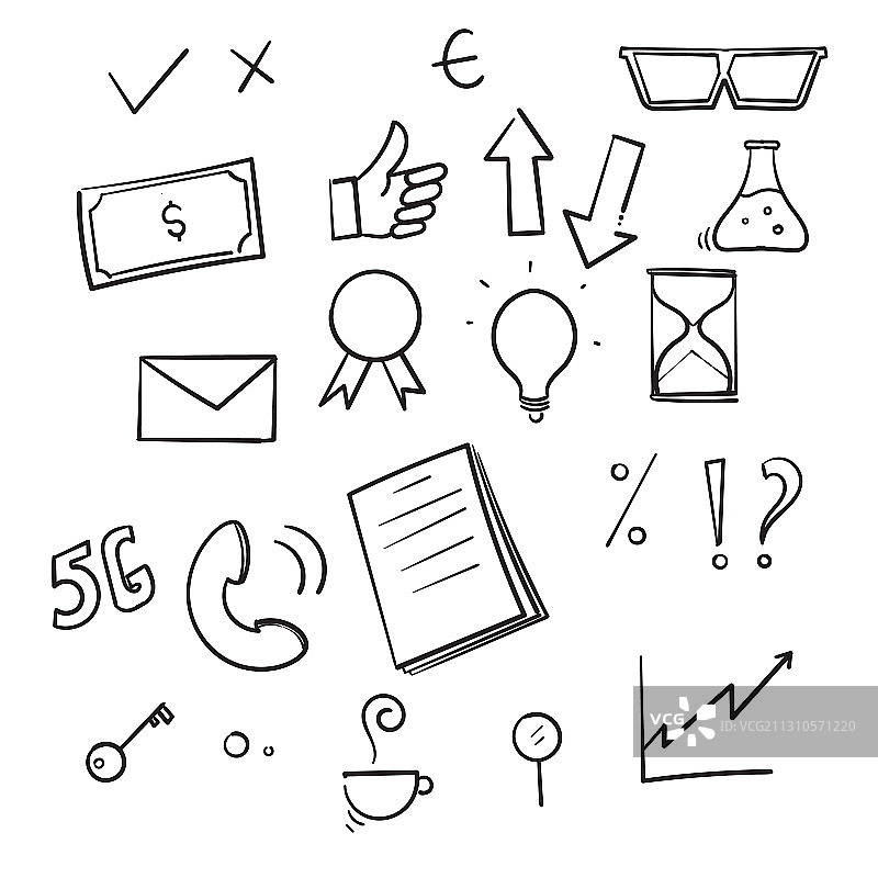 手绘商业想法和商业计划涂鸦图片素材