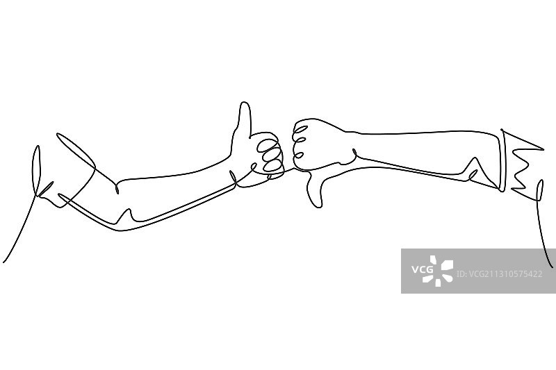 好与坏符号概念单线绘图图片素材