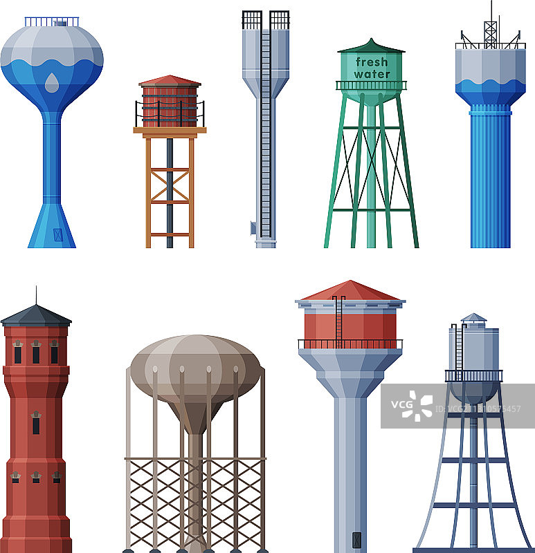 水塔液体储罐合集图片素材