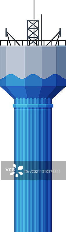 现代灰蓝色金属工业水塔图片素材