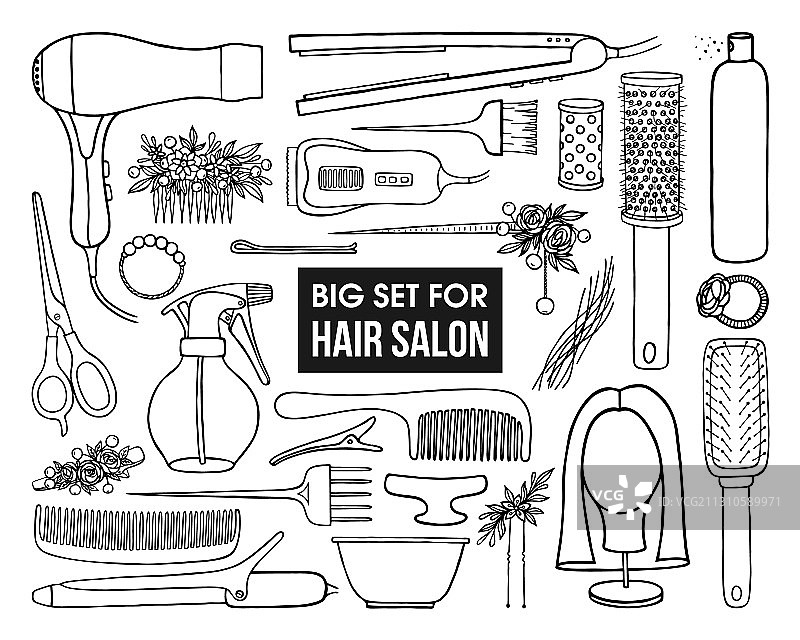 美发师工具和珠宝素材图片素材