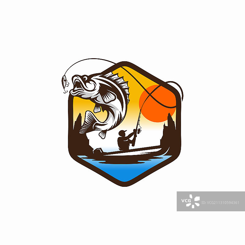 复古钓鱼Logo图片素材