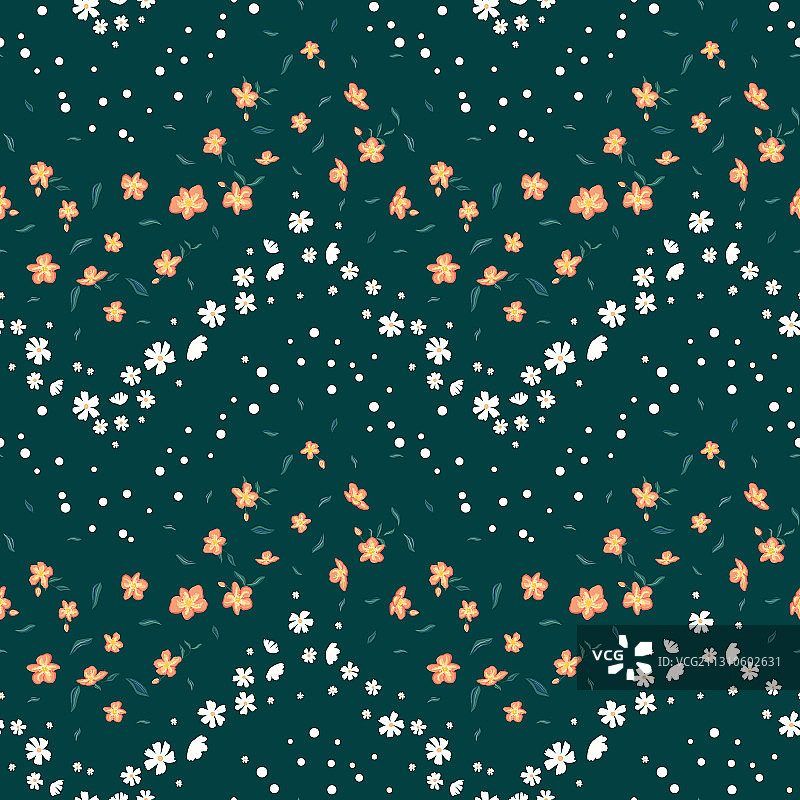 有趣的手绘小碎花无缝图案图片素材