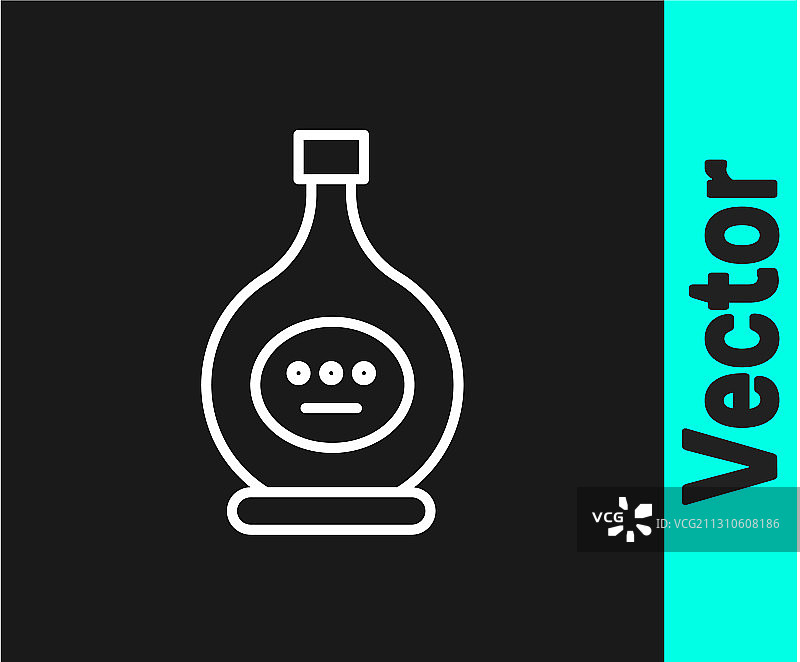 白色线条白兰地酒瓶图标图片素材