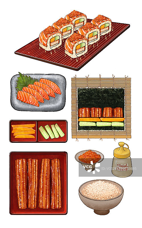 烤鳗鱼寿司图片素材