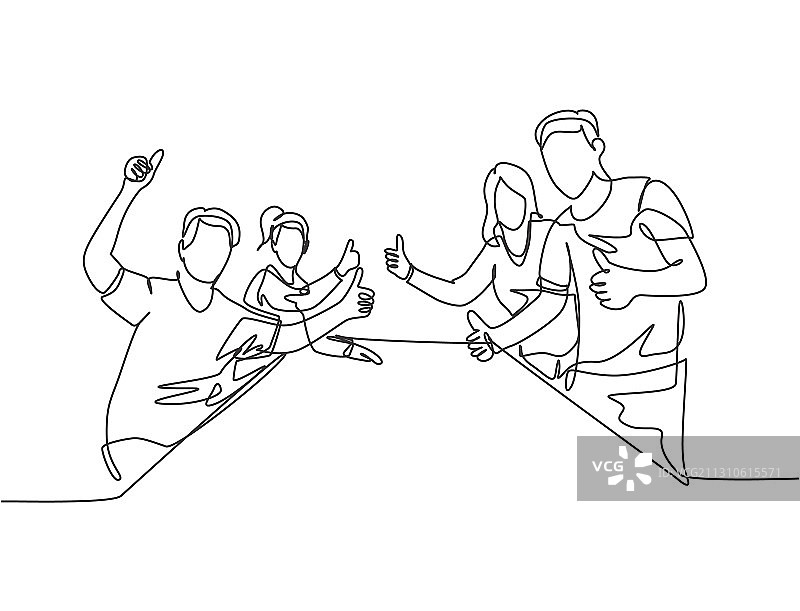 商务会议概念单线绘画图片素材