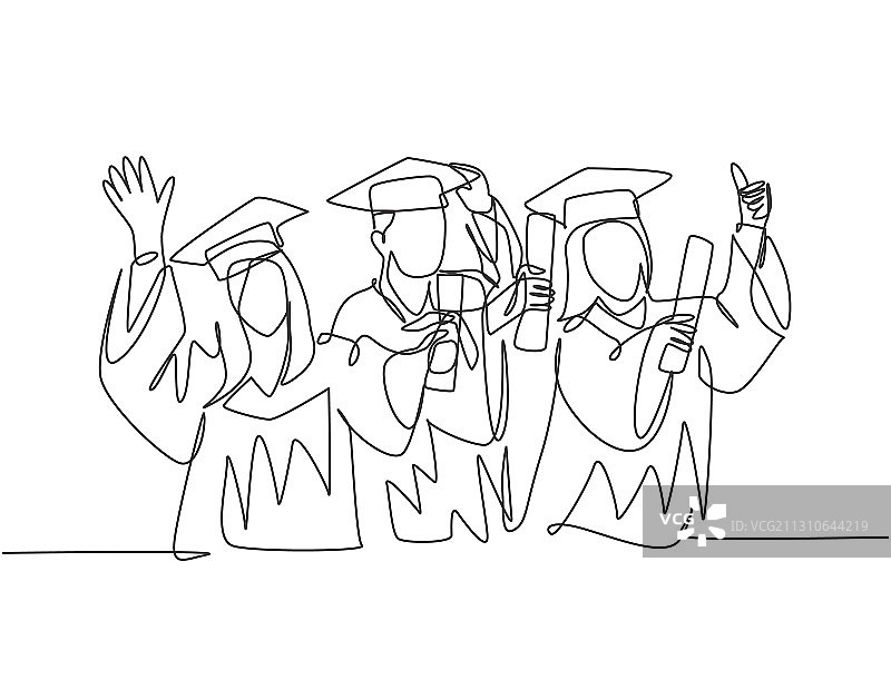教育理念单线绘画青年群体图片素材