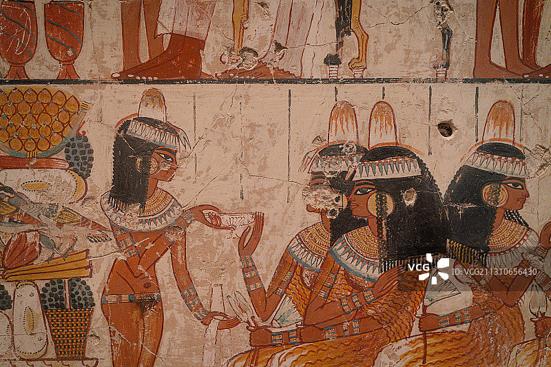 大英博物馆埃及墓室壁画局部图片素材