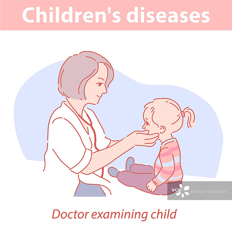 儿科医生检查女婴图片素材