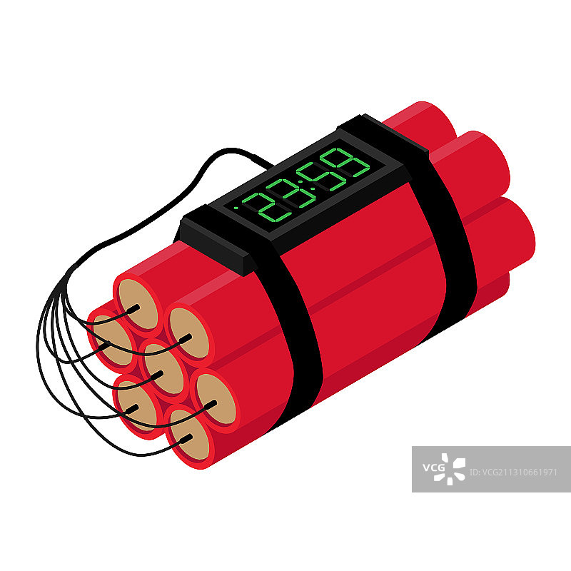 逼真的2.5D红色引爆装置图片素材
