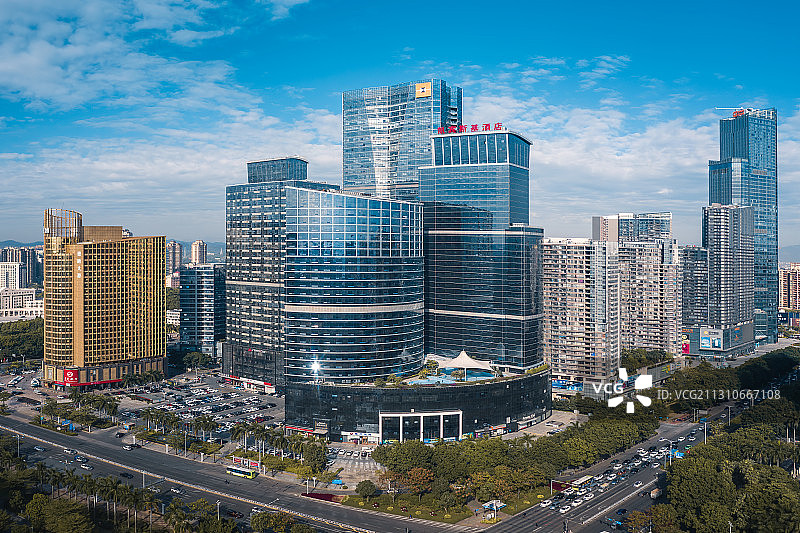 广东惠州江北区CBD城市建筑风光图片素材